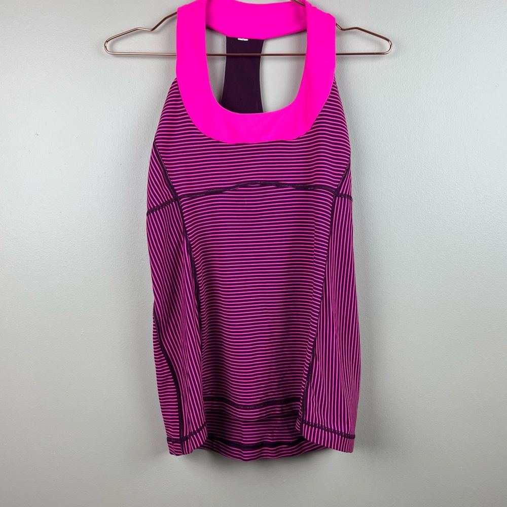 lululemon pink striped women’s tank size 8